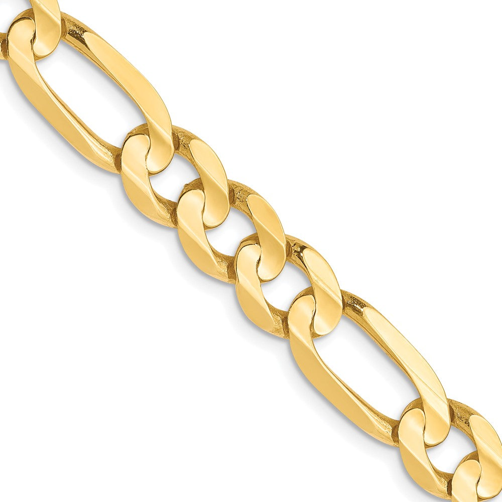 FJC Finejewelers 10 kt Yellow Gold Concave Figaro Chain Bracelet 9 Inches x 6.75 mm