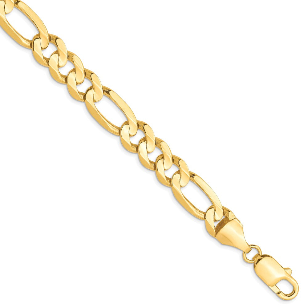 FJC Finejewelers 10 kt Yellow Gold Concave Figaro Chain Bracelet 8 Inches x 8.75 mm