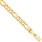 FJC Finejewelers 10 kt Yellow Gold Concave Figaro Chain Bracelet 8 Inches x 8.75 mm
