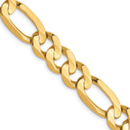 FJC Finejewelers 10 kt Yellow Gold Concave Figaro Chain Bracelet 9 Inches x 8.75 mm