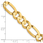 FJC Finejewelers 10 kt Yellow Gold Concave Figaro Chain Bracelet 9 Inches x 8.75 mm