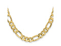FJC Finejewelers 10 kt Yellow Gold Concave Figaro Chain Bracelet 9 Inches x 8.75 mm