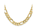 FJC Finejewelers 10 kt Yellow Gold Concave Figaro Chain Bracelet 9 Inches x 8.75 mm