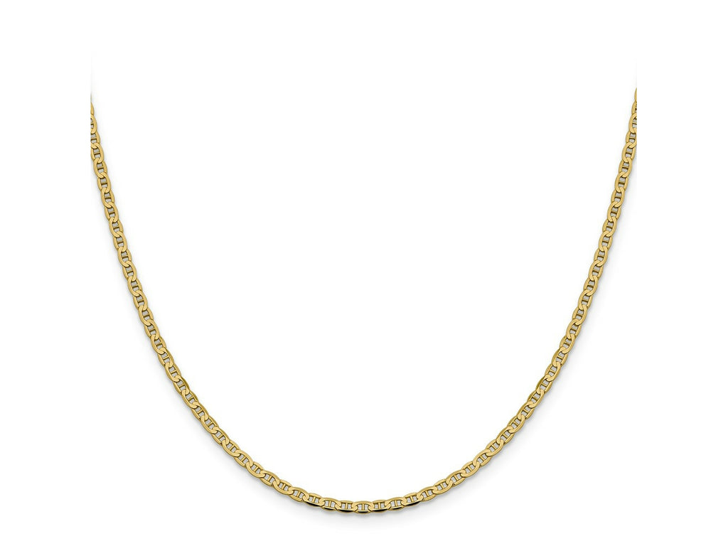 FJC Finejewelers 10 kt Yellow Gold Flat Anchor Chain 18 Inches x 2.4 mm