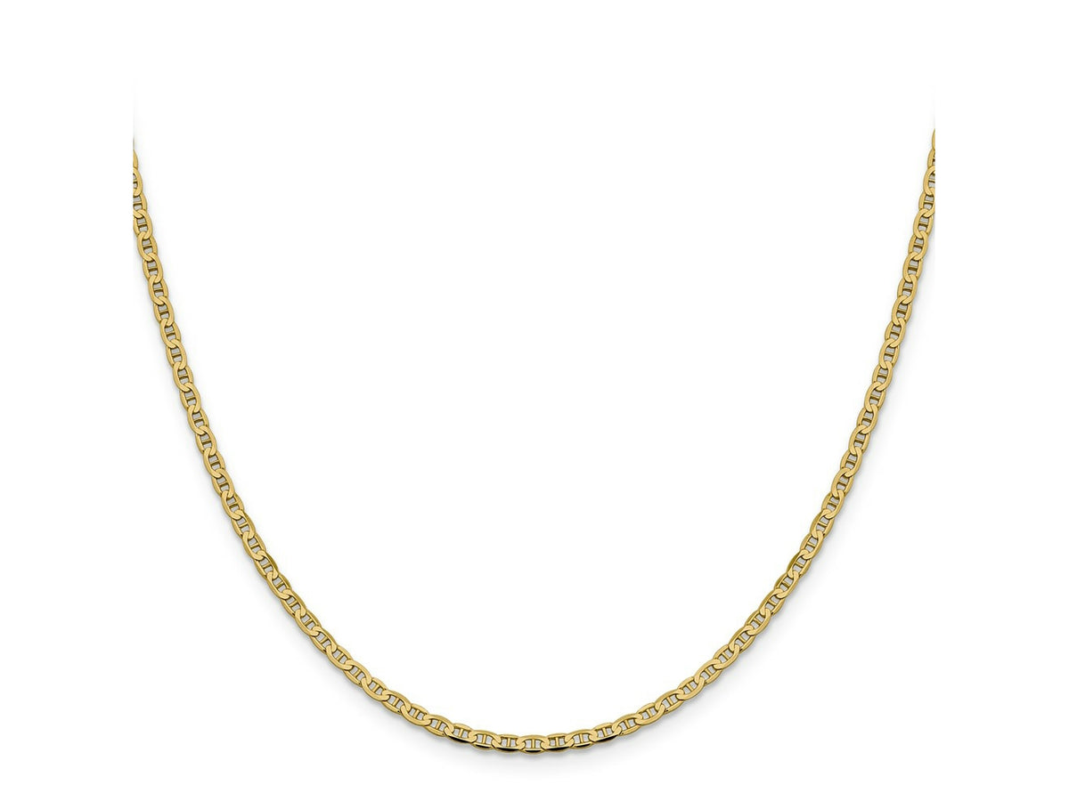 FJC Finejewelers 10 kt Yellow Gold Flat Anchor Chain 18 Inches x 2.4 mm