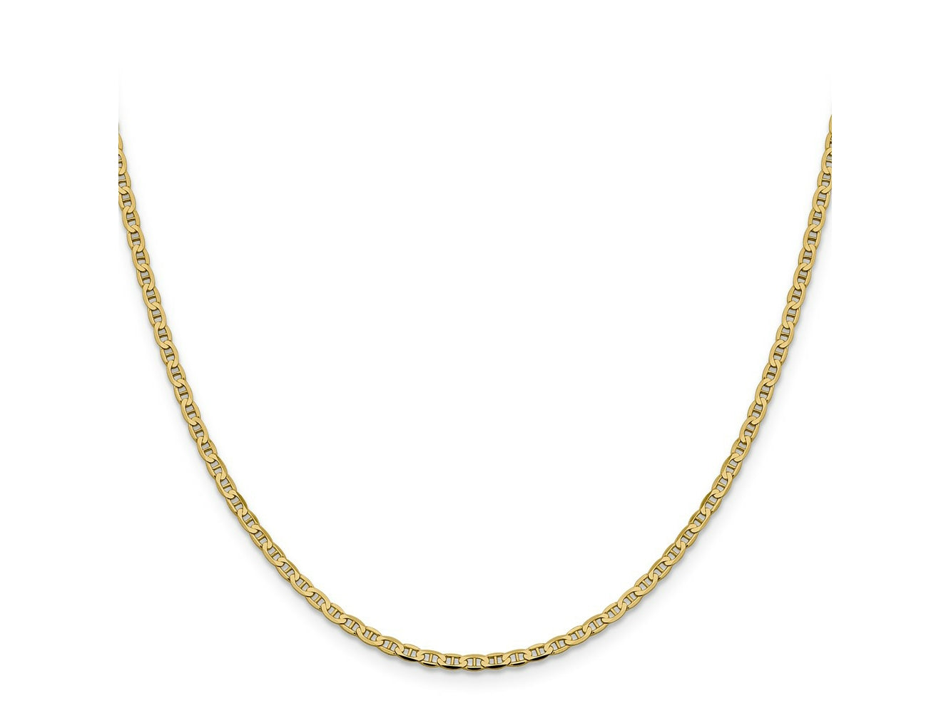 FJC Finejewelers 10 kt Yellow Gold Flat Anchor Chain 24 Inches x 2.4 mm