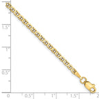 FJC Finejewelers 10 kt Yellow Gold Flat Anchor Chain Bracelet 7 Inches x 2.4 mm
