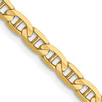 FJC Finejewelers 10 kt Yellow Gold Concave Anchor Chain 16 Inches x 3 mm