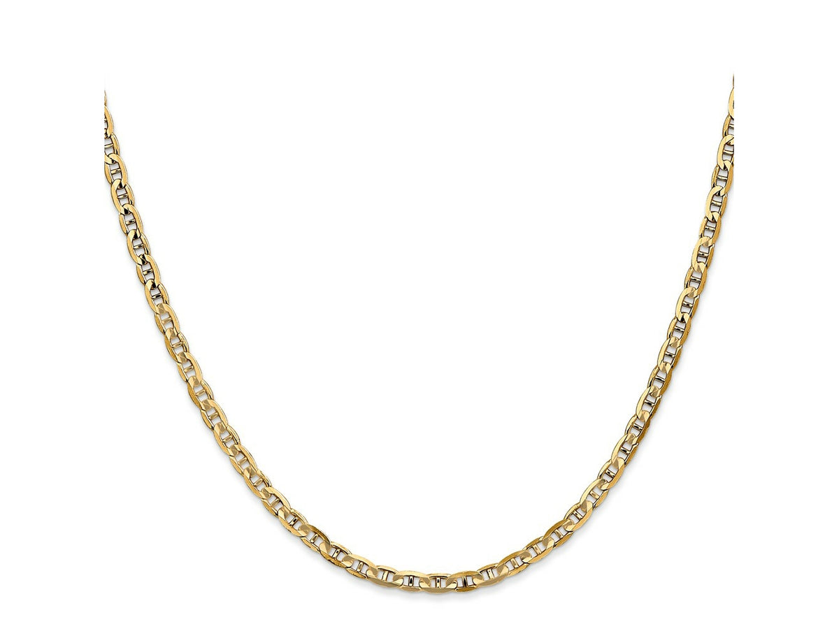 FJC Finejewelers 10 kt Yellow Gold Concave Anchor Chain 18 Inches x 3 mm