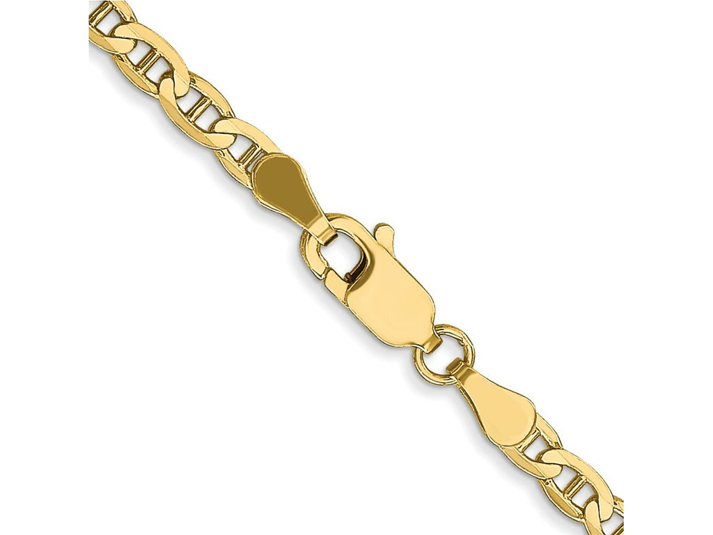 FJC Finejewelers 10 kt Yellow Gold Concave Anchor Chain Bracelet 8 Inches x 3 mm