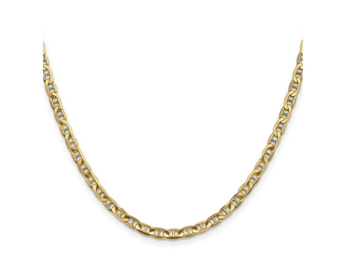 FJC Finejewelers 10 kt Yellow Gold Concave Anchor Chain 18 Inches x 3.75 mm