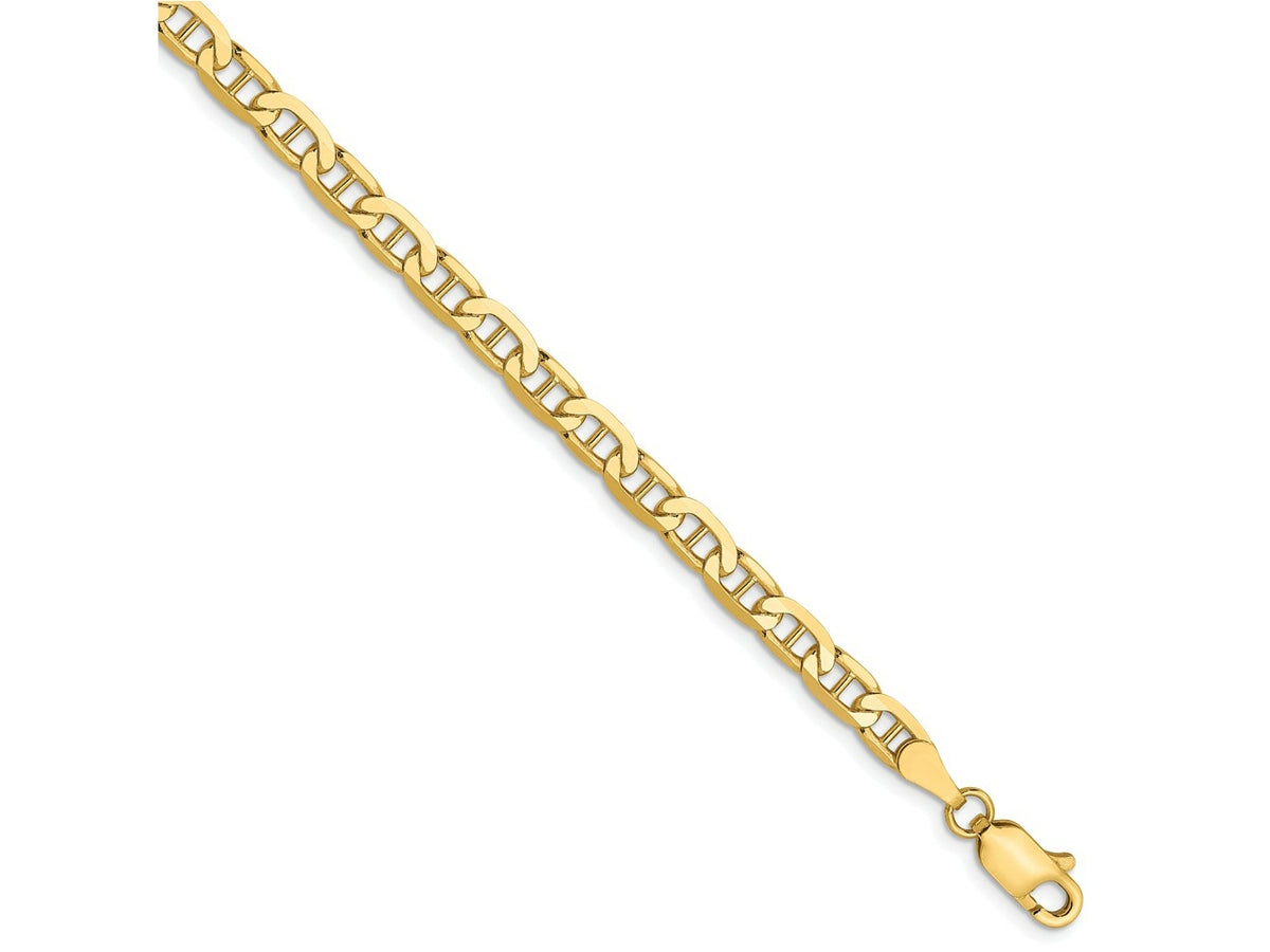 FJC Finejewelers 10 kt Yellow Gold Concave Anchor Chain Bracelet 7 Inches x 3.75 mm