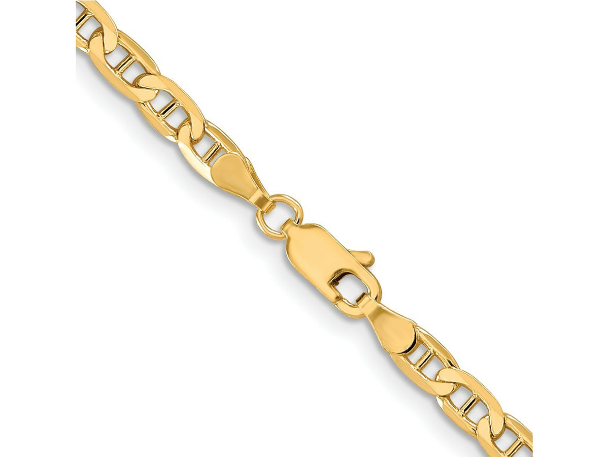 FJC Finejewelers 10 kt Yellow Gold Concave Anchor Chain Bracelet 8 Inches x 3.75 mm