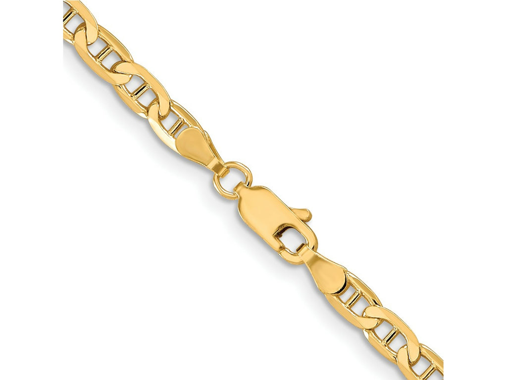 FJC Finejewelers 10 kt Yellow Gold Concave Anchor Chain Bracelet 8 Inches x 3.75 mm