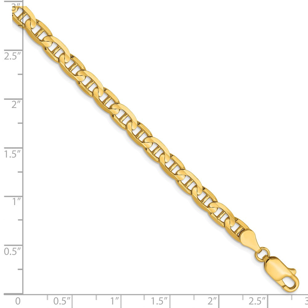 FJC Finejewelers 10 kt Yellow Gold Concave Anchor Chain Bracelet 7 Inches x 4.5 mm