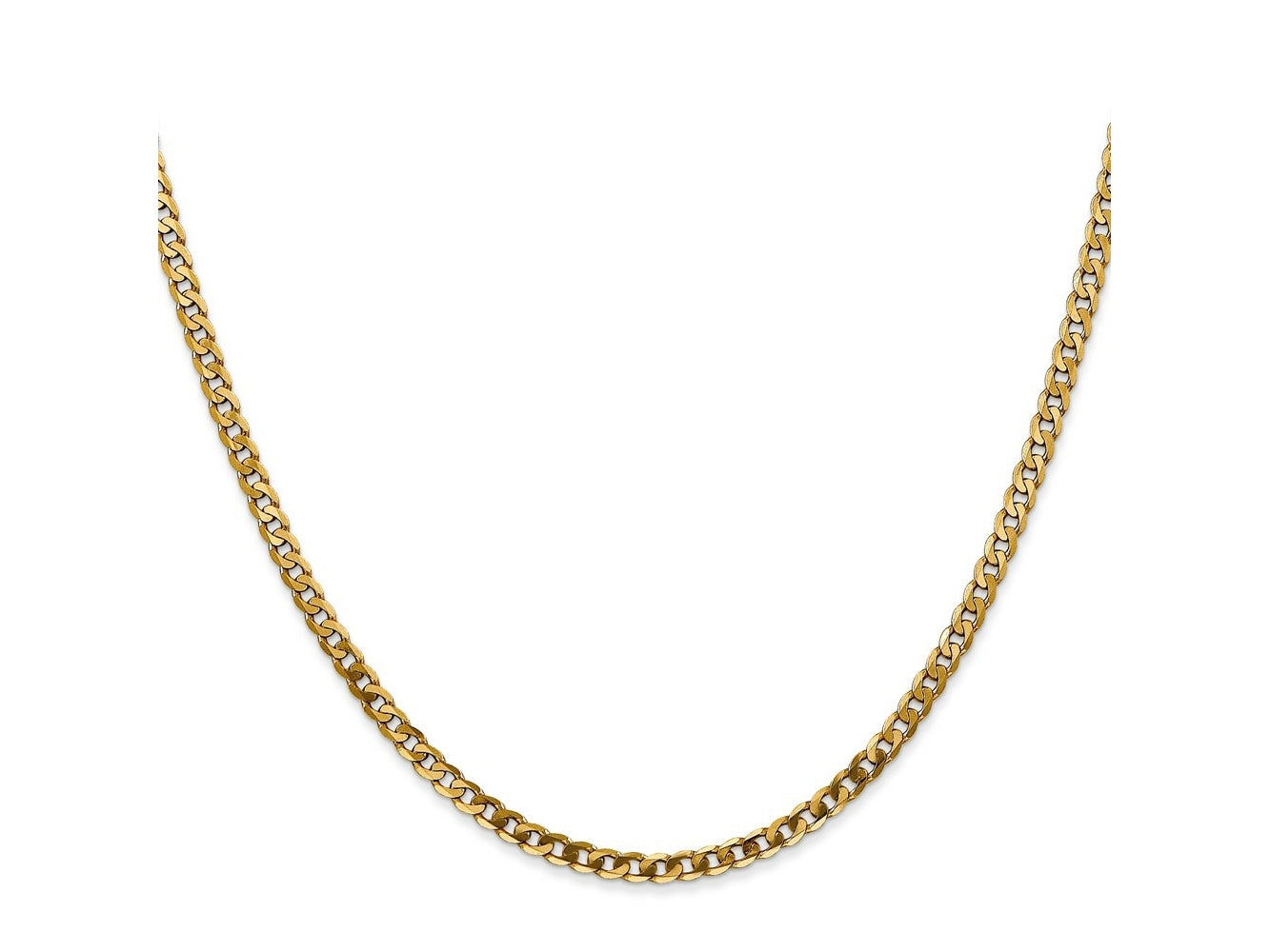 FJC Finejewelers 10 kt Yellow Gold Flat Beveled Curb Chain 22 Inches x 2.4 mm