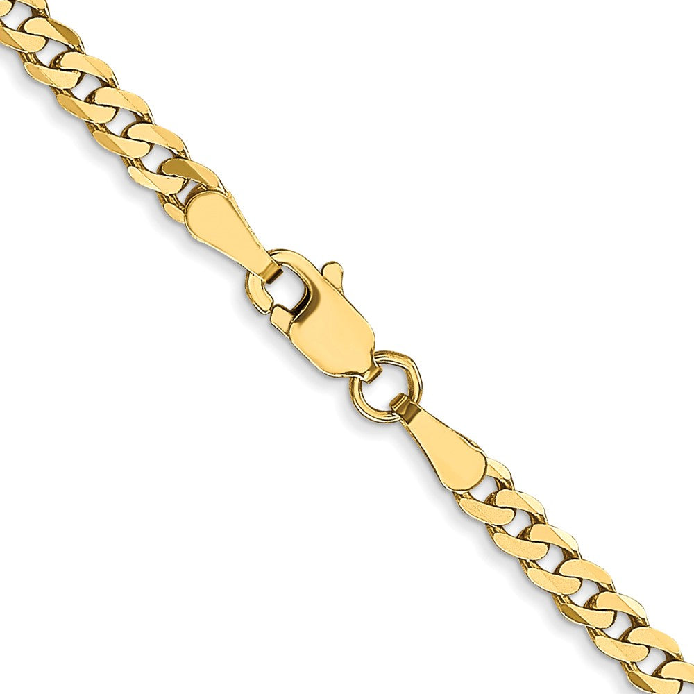 FJC Finejewelers 10 kt Yellow Gold Flat Beveled Curb Chain Bracelet 7 Inches x 2.4 mm