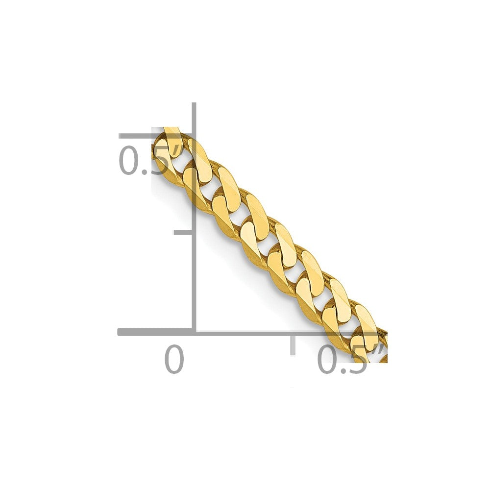 FJC Finejewelers 10 kt Yellow Gold Flat Beveled Curb Chain Bracelet 8 Inches x 2.4 mm