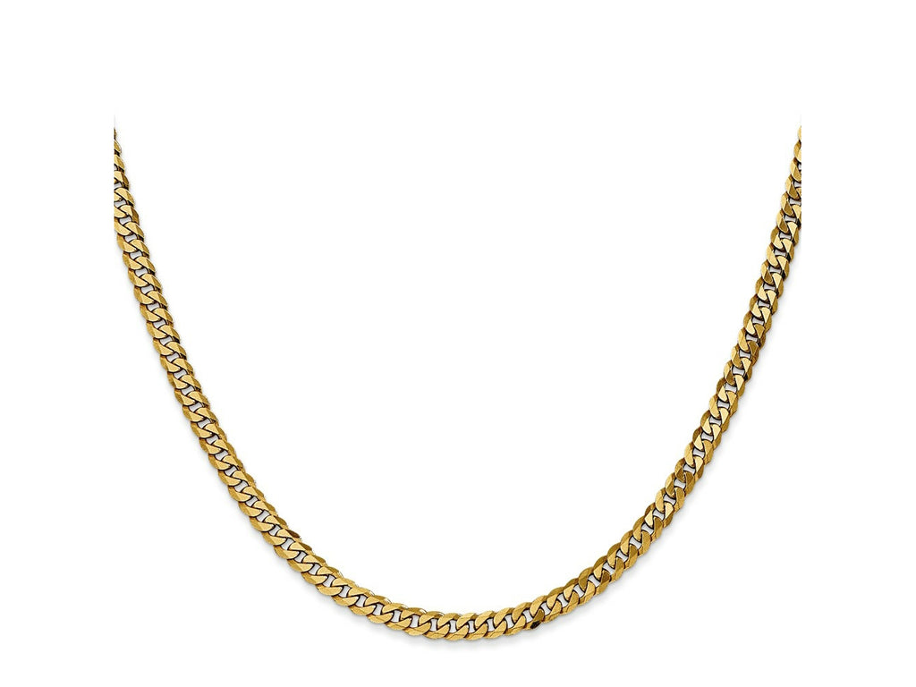 FJC Finejewelers 10 kt Yellow Gold Flat Beveled Curb Chain 20 Inches x 3.9 mm