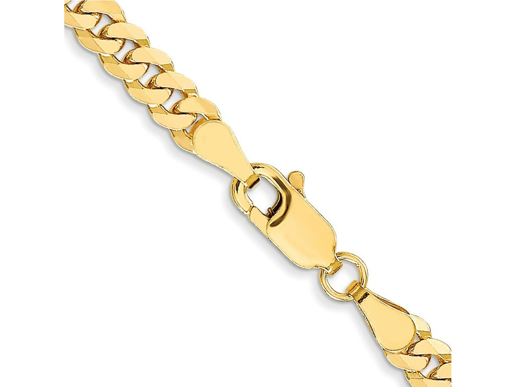 FJC Finejewelers 10 kt Yellow Gold Flat Beveled Curb Chain Bracelet 8 Inches x 3.9 mm