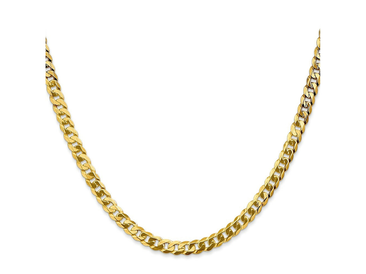 FJC Finejewelers 10 kt Yellow Gold Flat Beveled Curb Chain 24 Inches x 4.6 mm