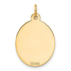 FJC Finejewelers 14 kt Yellow Gold Polished Engraveable Disc and Key Charm 30 x 16 mm
