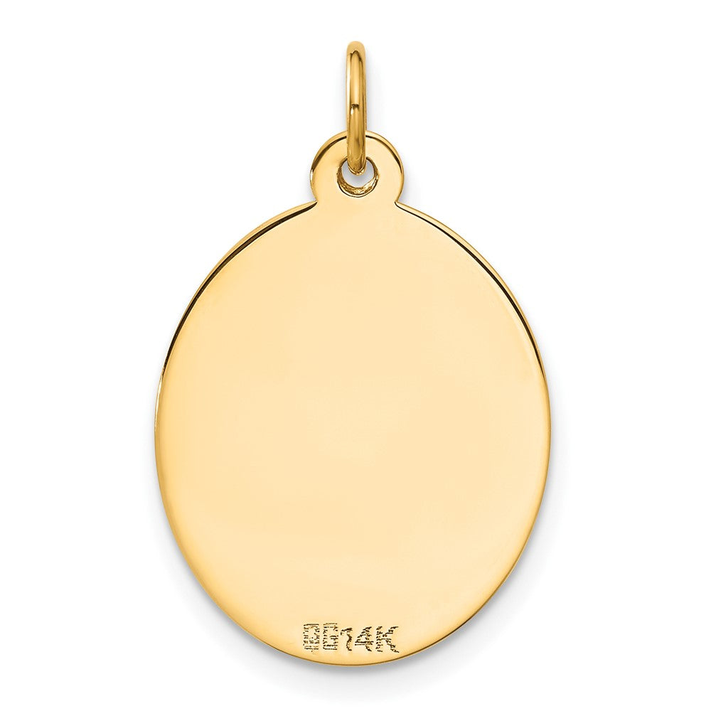 FJC Finejewelers 14 kt Yellow Gold Polished Engraveable Disc and Key Charm 30 x 16 mm