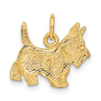 FJC Finejewelers 14 kt Yellow Gold Ruby Eye Scottie Dog Charm 17 x 16 mm