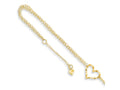 FJC Finejewelers 14 kt Yellow Gold Cable Double Strand Heart 10in Plus 1in ext. Anklet 10 Inches x 11 mm