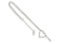FJC Finejewelers 14 kt White Gold 3mm Cable Double Strand Heart 10in Plus 1 in ext. Anklet