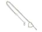 FJC Finejewelers 14 kt White Gold 3mm Cable Double Strand Heart 10in Plus 1 in ext. Anklet
