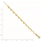 FJC Finejewelers 14 kt Yellow Gold Oval Link Chain with Hearts 10in Plus 1in Ext Anklet 10 Inches x 4 mm