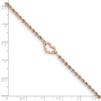 FJC Finejewelers 14 kt Rose Gold Bright Cut Rope with Heart Anklet 9 Inches x 10 mm