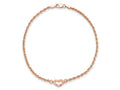 FJC Finejewelers 14 kt Rose Gold Bright Cut Rope with Heart Anklet 9 Inches x 10 mm
