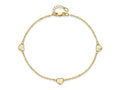 FJC Finejewelers 14 kt Yellow Gold Cable Polished Heart 9in Plus 1in ext Anklet 9 Inches x 1 mm