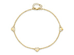 FJC Finejewelers 14 kt Yellow Gold Cable Polished Heart 9in Plus 1in ext Anklet 9 Inches x 1 mm