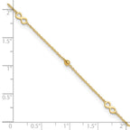 FJC Finejewelers 14 kt Yellow Gold Cable Polished Infinity 9in Plus 1in ext Anklet 9 Inches x 0 mm