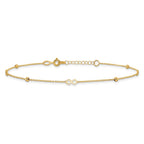 FJC Finejewelers 14 kt Yellow Gold Cable Polished Infinity 9in Plus 1in ext Anklet 9 Inches x 0 mm
