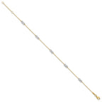 FJC Finejewelers 14 kt Two Tone Gold Cable Polished Infinity 9in Plus 1 in ext. Anklet 9 Inches x 8 mm