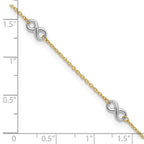 FJC Finejewelers 14 kt Two Tone Gold Cable Polished Infinity 9in Plus 1 in ext. Anklet 9 Inches x 8 mm