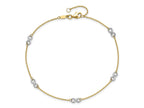 FJC Finejewelers 14 kt Two Tone Gold Cable Polished Infinity 9in Plus 1 in ext. Anklet 9 Inches x 8 mm