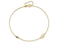 FJC Finejewelers 14 kt Yellow Gold Cable Leaf and Glass Eye Bead 9in Plus 1in Ext Anklet 9 Inches x 1 mm