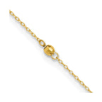 FJC Finejewelers 14 kt Yellow Gold Cable Mirror Beads 9in Plus 1in Ext Anklet 9 Inches x 0 mm