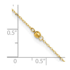 FJC Finejewelers 14 kt Yellow Gold Cable Mirror Beads 9in Plus 1in Ext Anklet 9 Inches x 0 mm