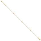 FJC Finejewelers 14 kt Yellow Gold Cable Mirror Beads 9in Plus 1in Ext Anklet 9 Inches x 0 mm