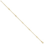 FJC Finejewelers 14 kt Yellow Gold Polished Fancy Filigree Link 9in Plus 1 in ext. Anklet 9 Inches x 9 mm