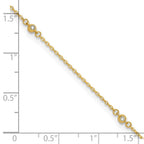 FJC Finejewelers 14 kt Yellow Gold Cable Polished CZ 5 Station 9in with 1 in ext. Anklet 9 Inches x 2 mm