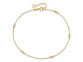 FJC Finejewelers 14 kt Yellow Gold Cable Polished CZ 5 Station 9in with 1 in ext. Anklet 9 Inches x 2 mm