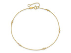 FJC Finejewelers 14 kt Yellow Gold Cable Polished CZ 5 Station 9in with 1 in ext. Anklet 9 Inches x 2 mm