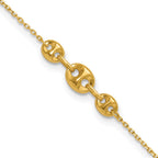 FJC Finejewelers 14 kt Yellow Gold Cable Polished Fancy Link 9in Plus 1 in ext. Anklet 9 Inches x 22 mm